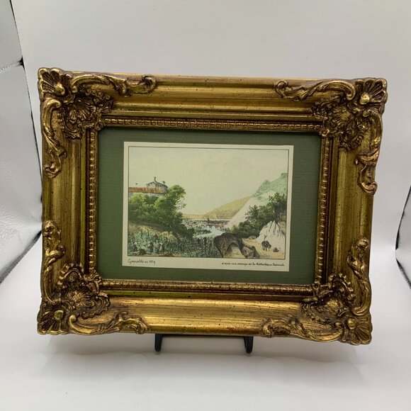 Grenoble en 1819 Landscape Print Vintage Small Antique Style Frame - Picture 9 of 9